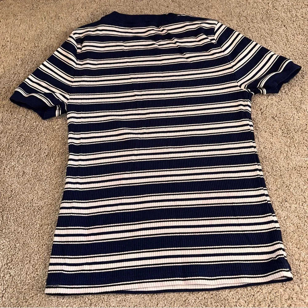 J. Crew short sleeve fitted striped top. Size M